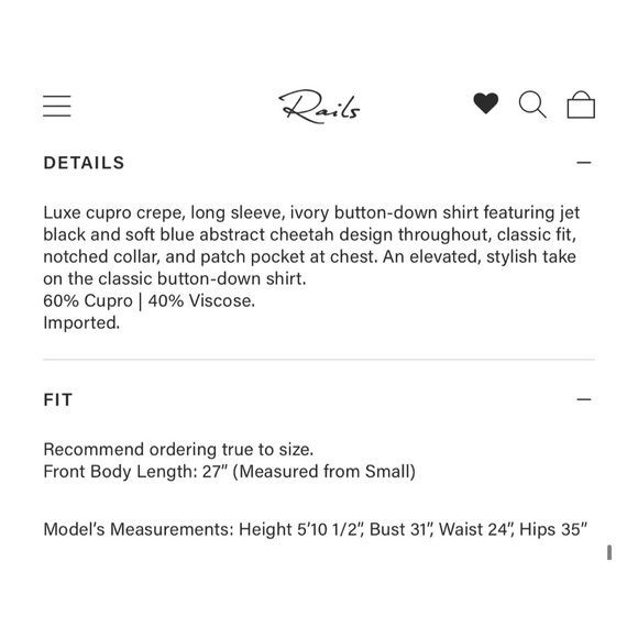 Rails Rebel Shirt in Snow Ivory - Size Small - Picture 6 of 17